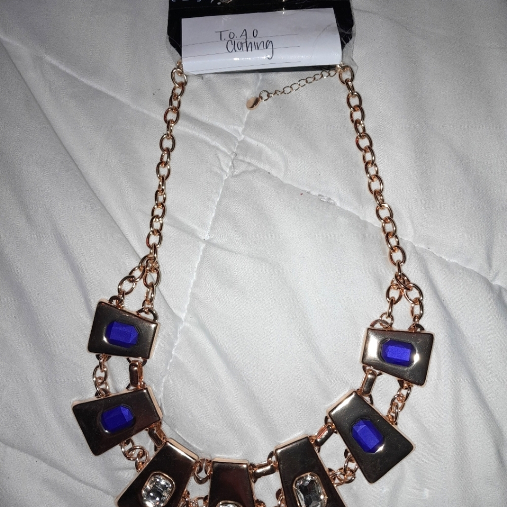 Royal Blue and Gold Necklace